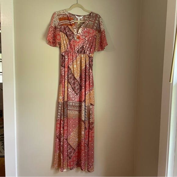 NWT BCBGeneration Pink Bandanna Paisley Printed Maxi Dress - Picture 5 of 9